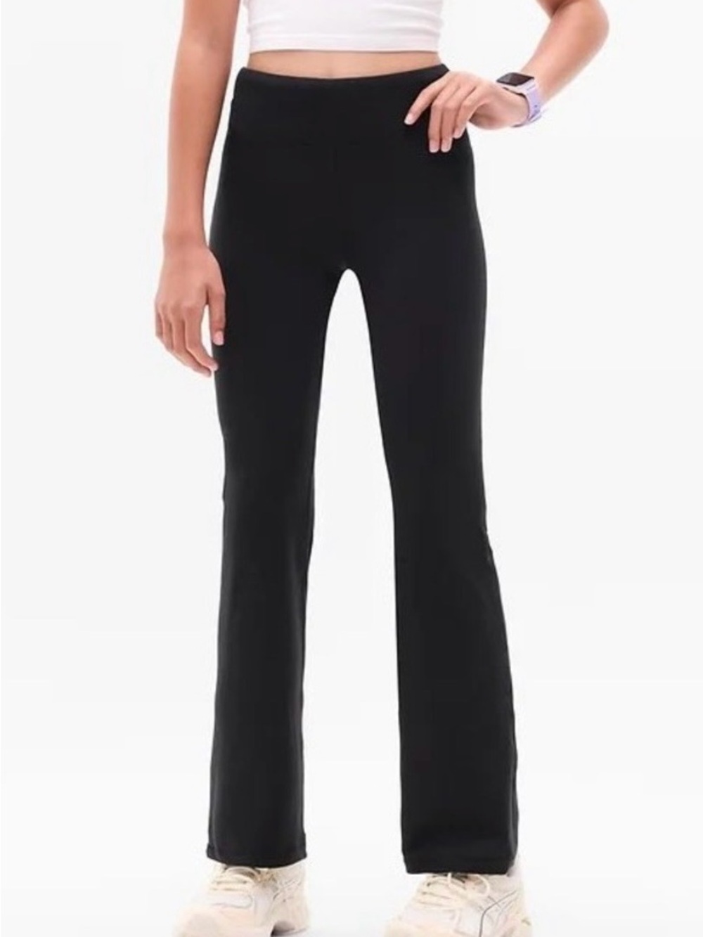Athleta Girl Natural Play Stash Flare Pant in black Size XL 14Y